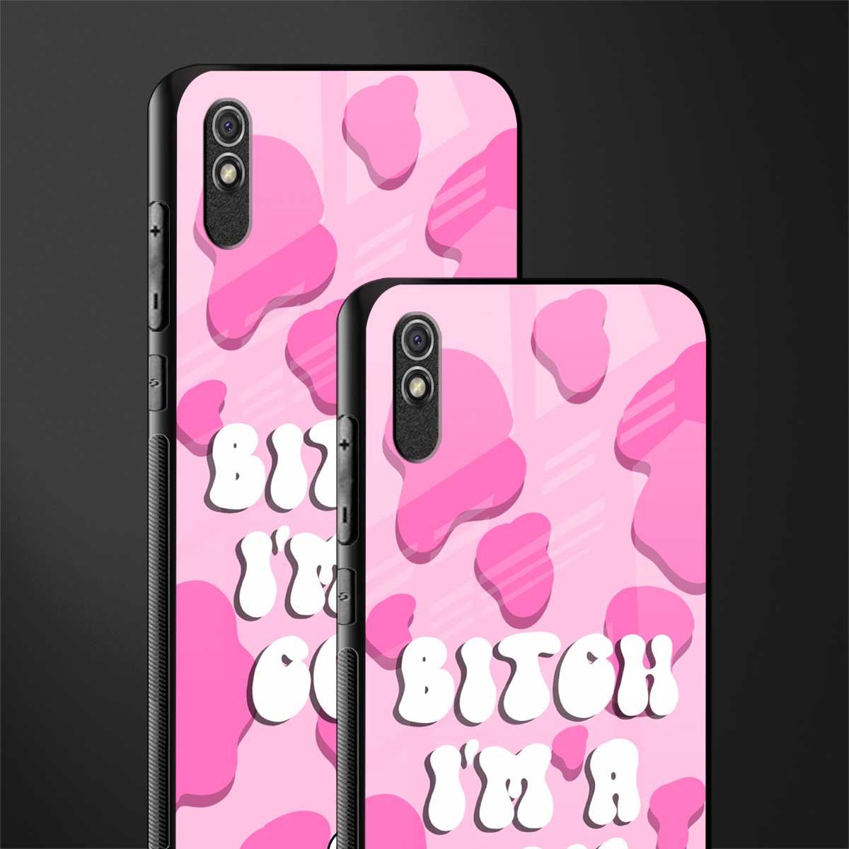 bitch i'm a cow glass case for redmi 9a image-2