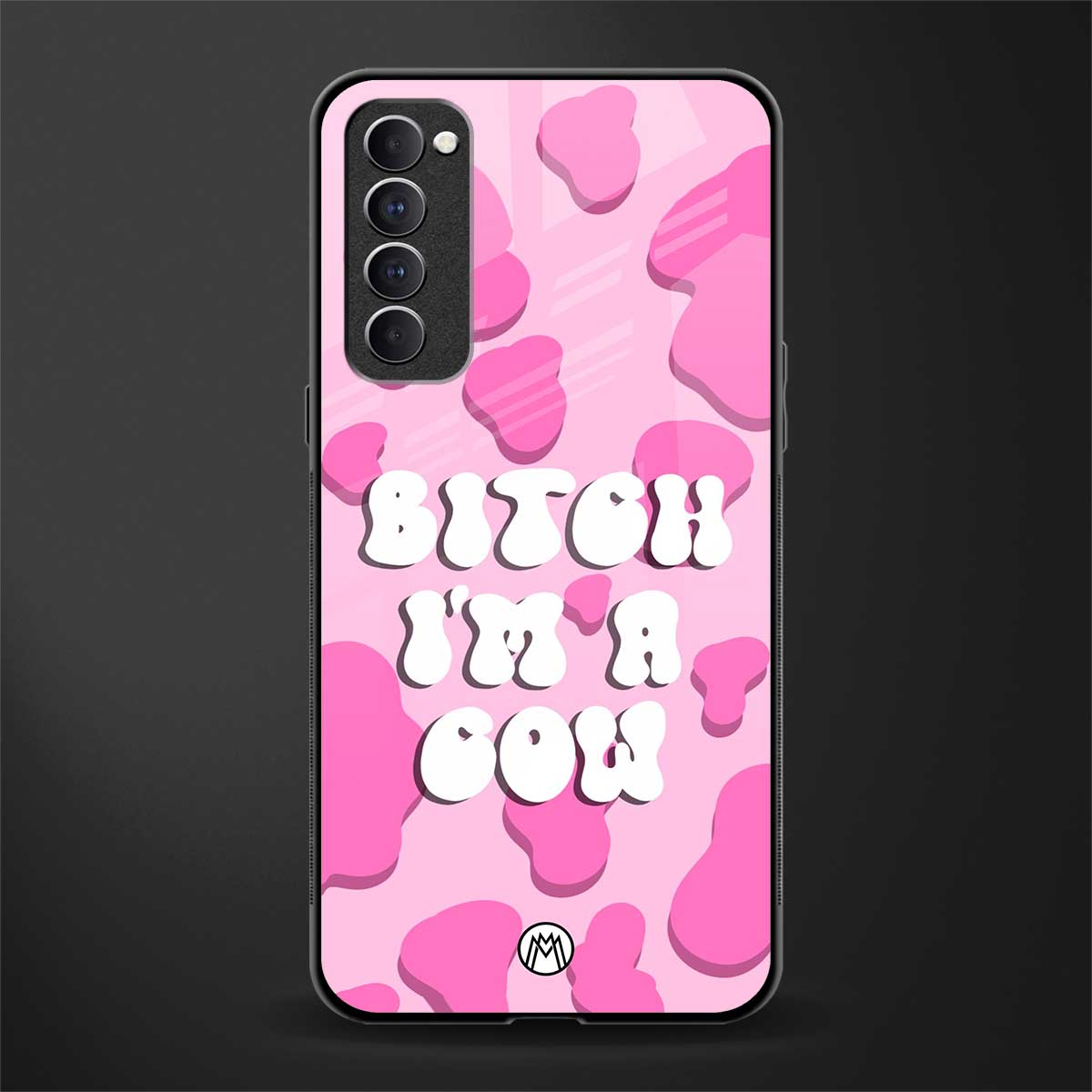 bitch i'm a cow glass case for oppo reno 4 pro image