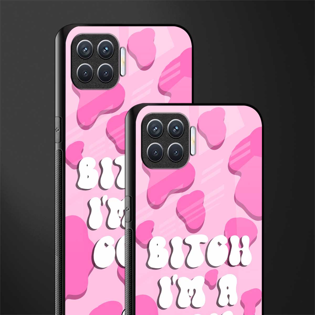 bitch i'm a cow glass case for oppo f17 image-2