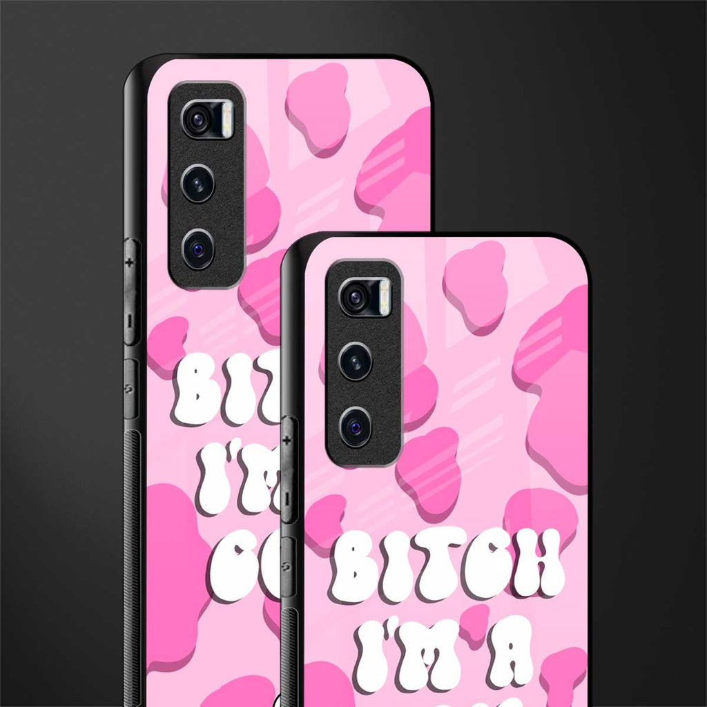 bitch i'm a cow glass case for vivo v20 se image-2