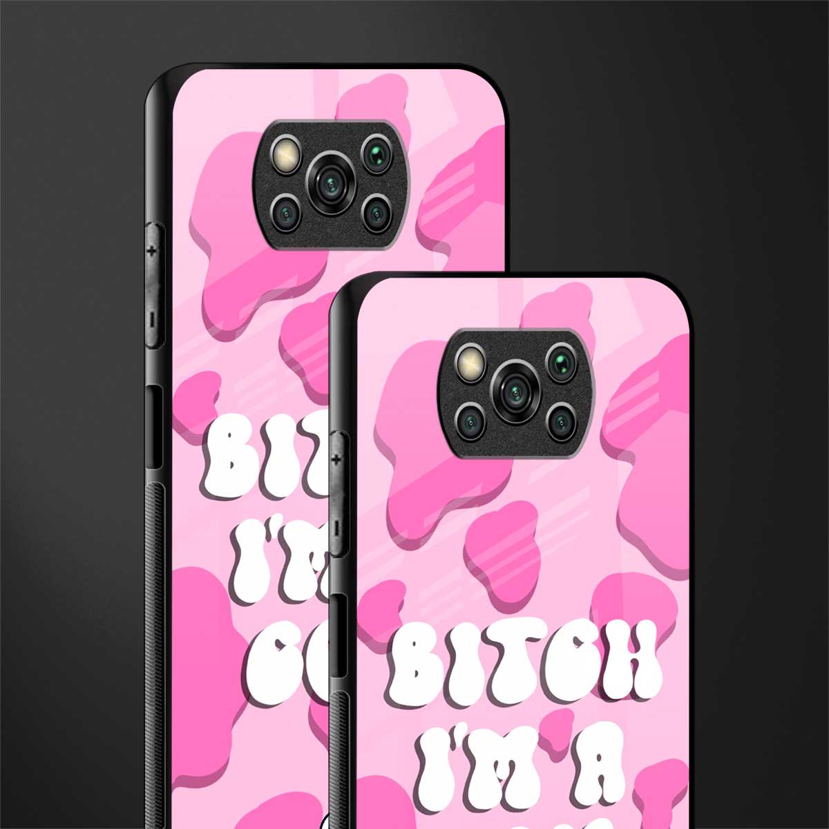 bitch i'm a cow glass case for poco x3 image-2