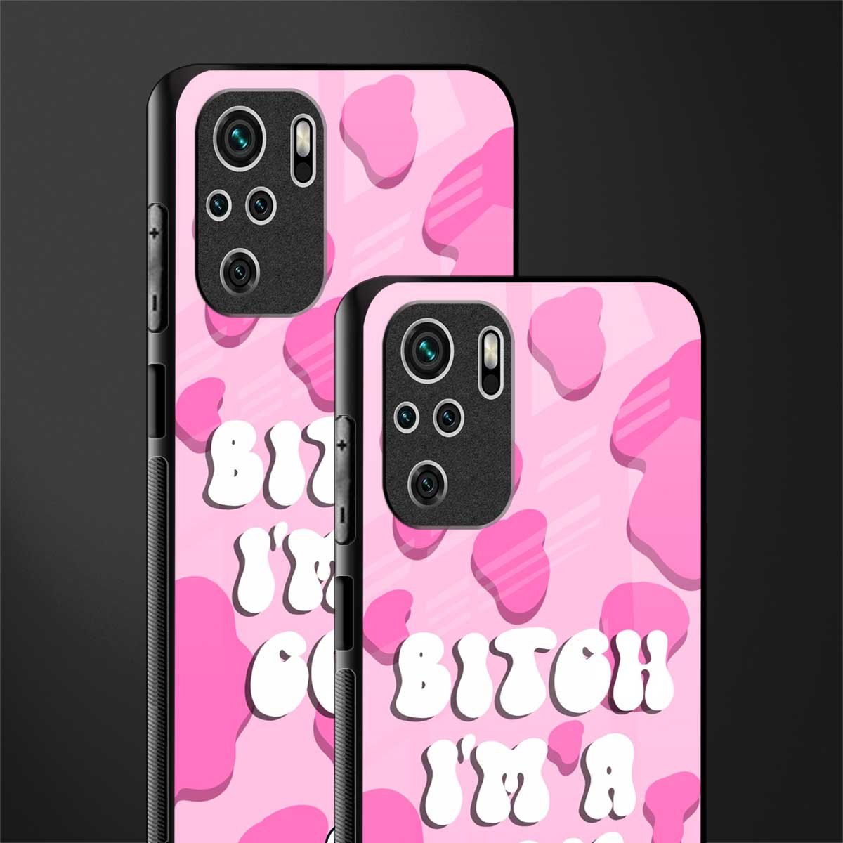 bitch i'm a cow glass case for redmi note 10s image-2