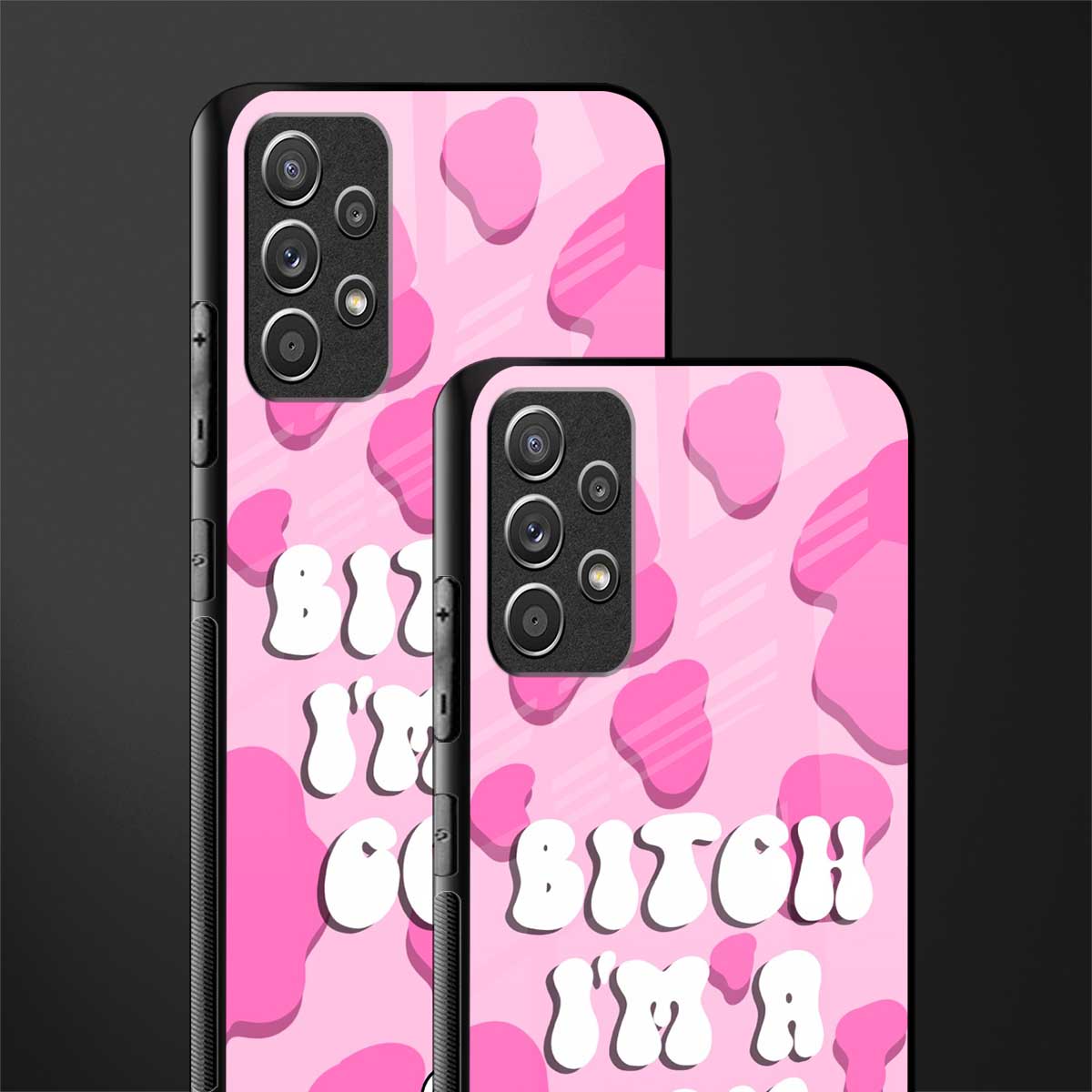 bitch i'm a cow glass case for samsung galaxy a72 image-2