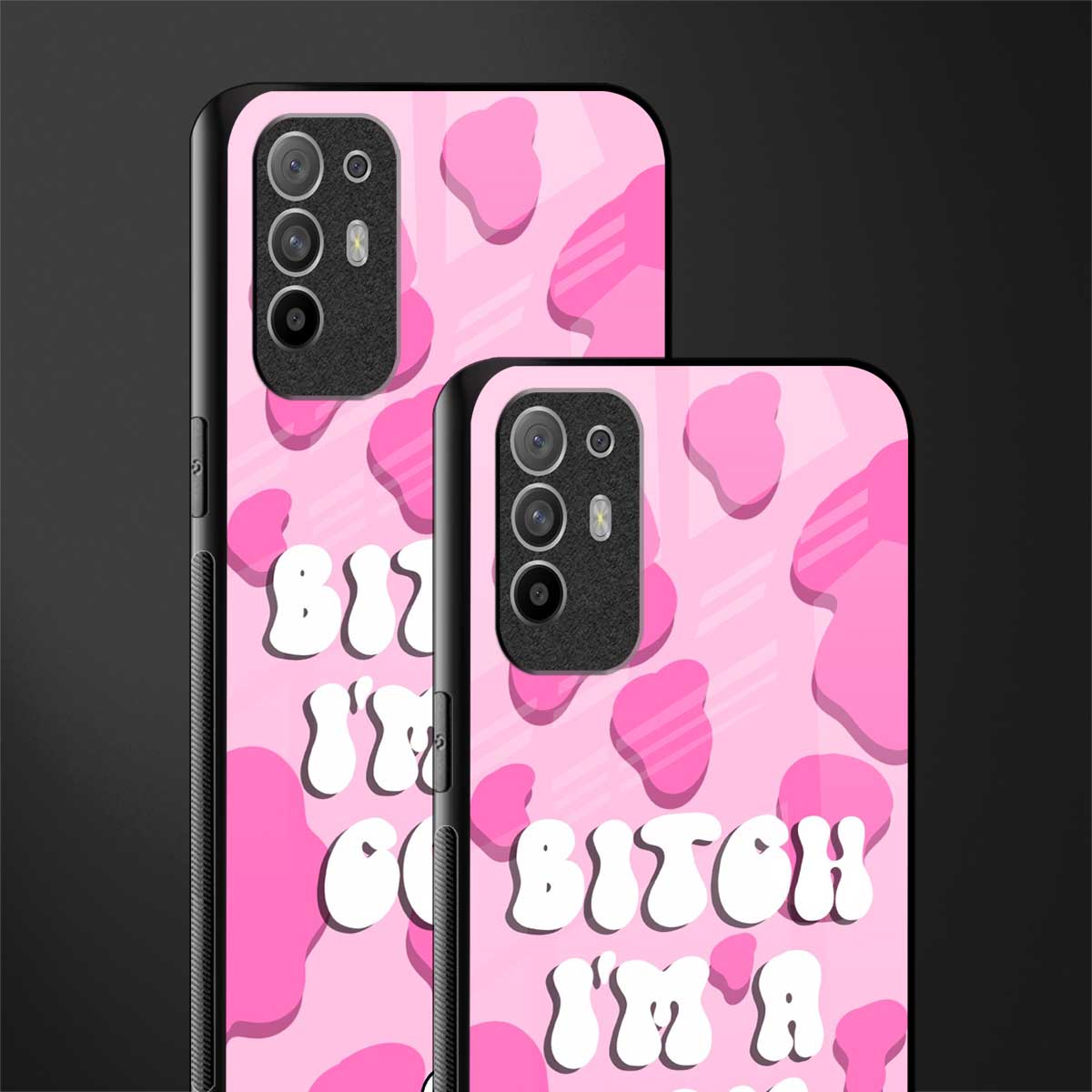 bitch i'm a cow glass case for oppo f19 pro plus image-2