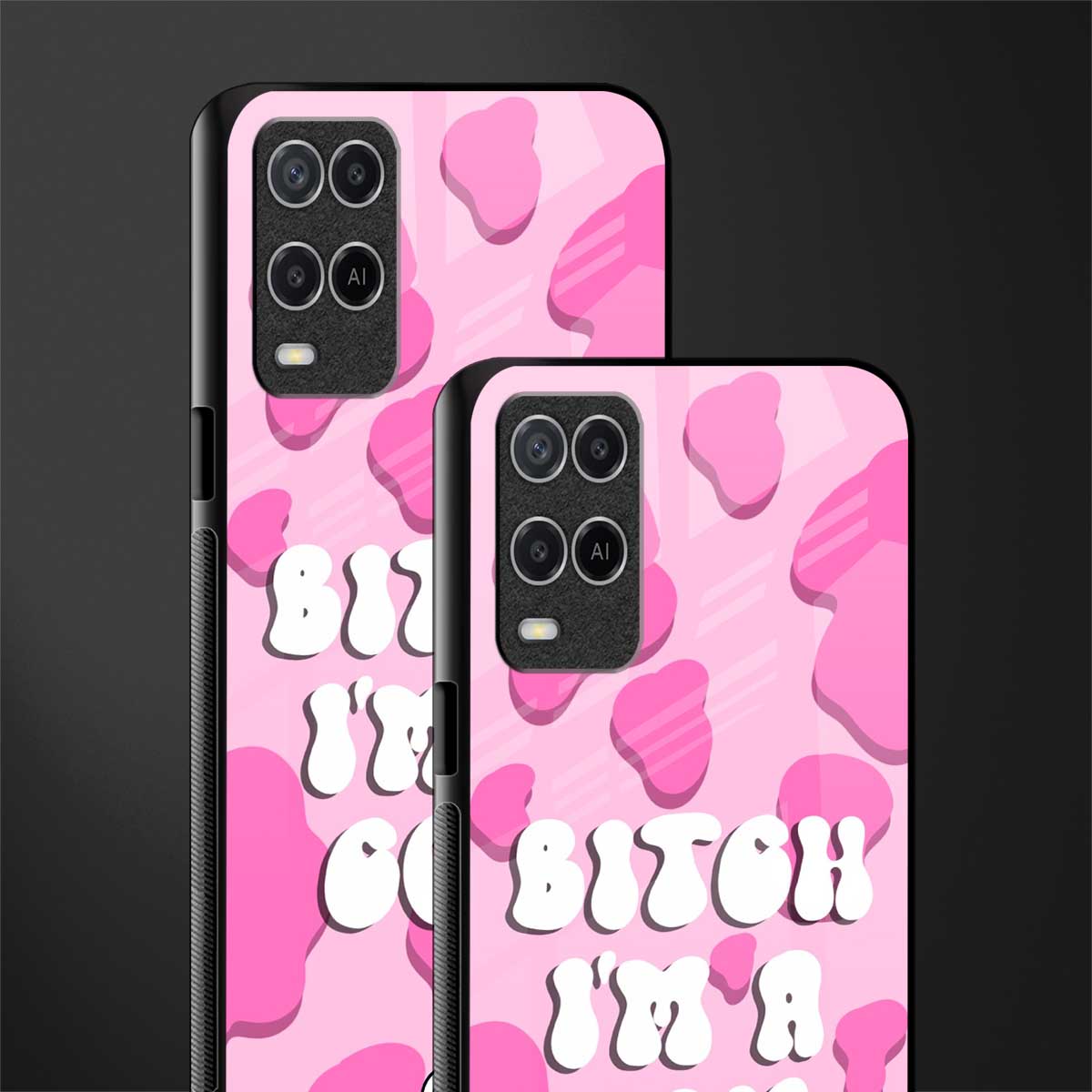 bitch i'm a cow glass case for oppo a54 image-2