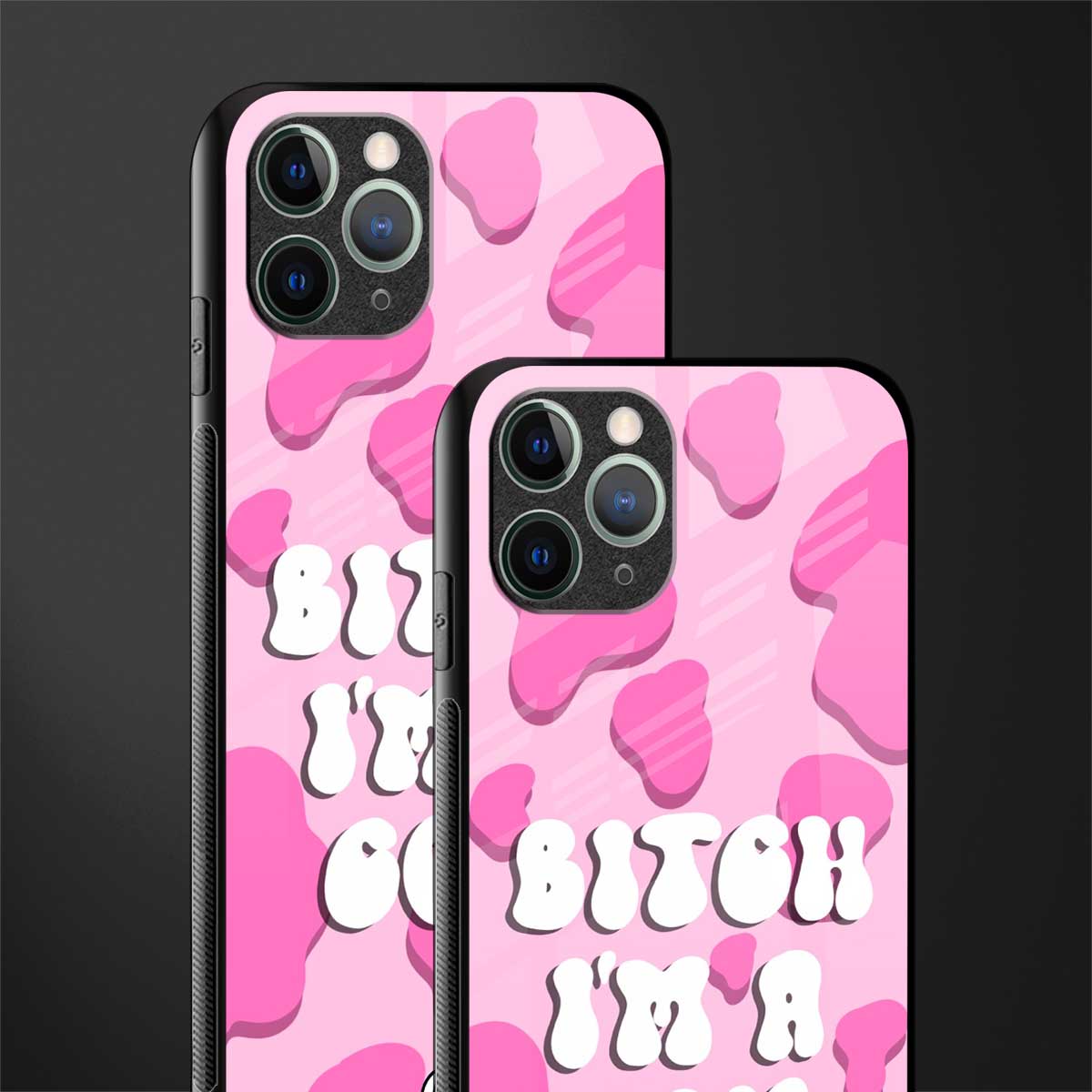 bitch i'm a cow glass case for iphone 11 pro image-2