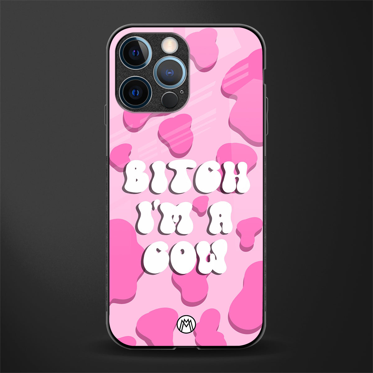 bitch i'm a cow glass case for iphone 12 pro image