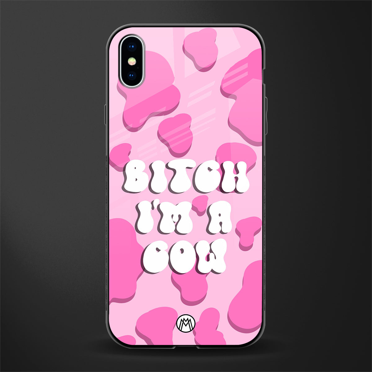 bitch i'm a cow glass case for iphone xs max image