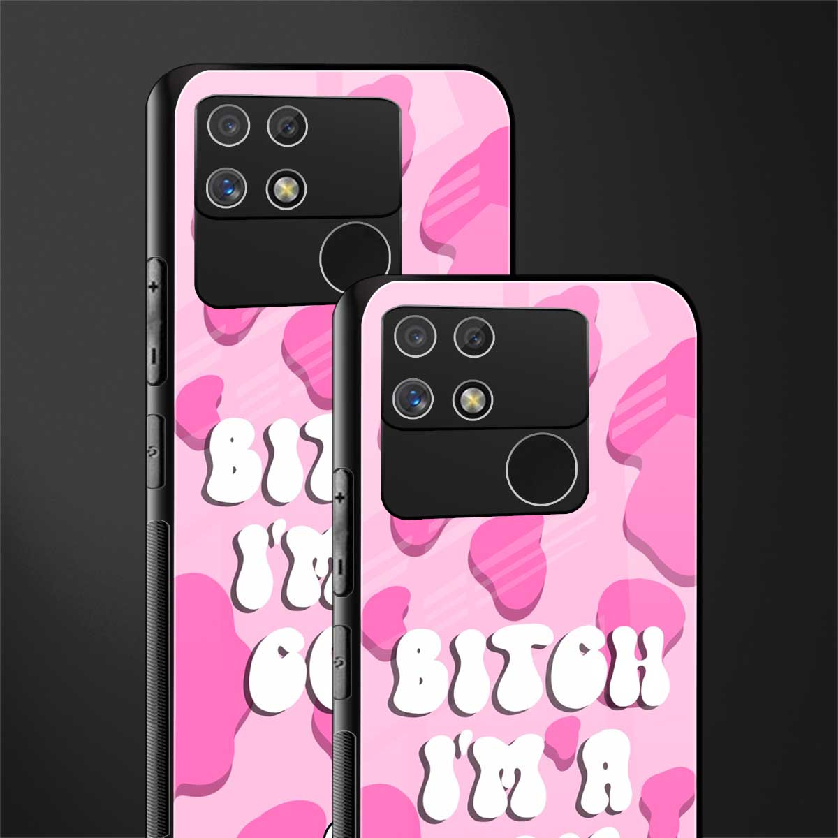 bitch i'm a cow back phone cover | glass case for realme narzo 50a