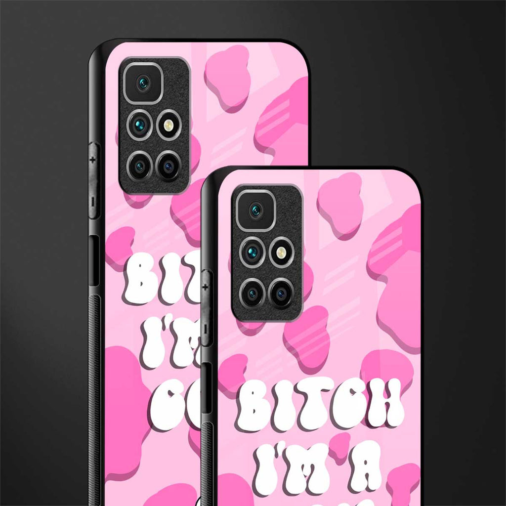 bitch i'm a cow glass case for redmi 10 prime image-2