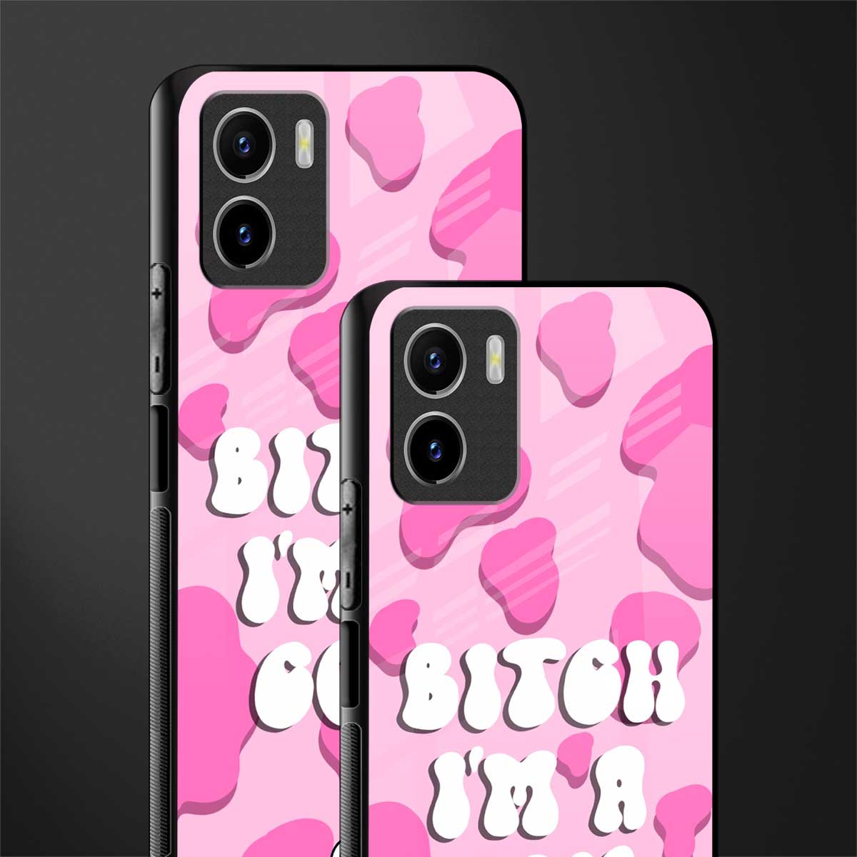 bitch i'm a cow glass case for vivo y15s image-2