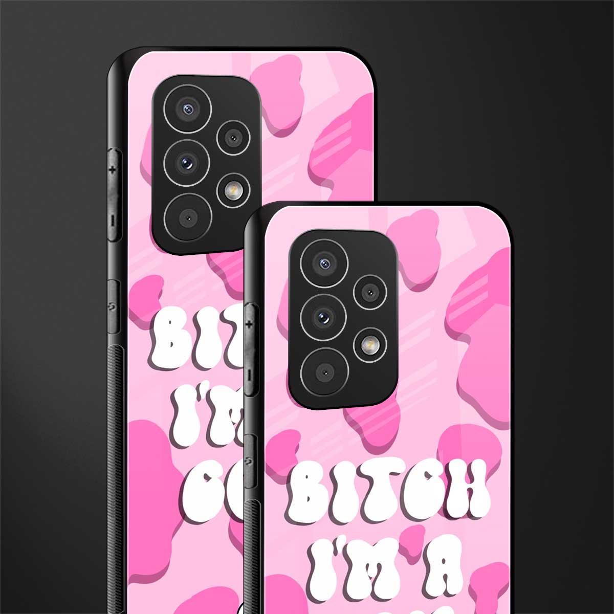 bitch i'm a cow back phone cover | glass case for samsung galaxy a23