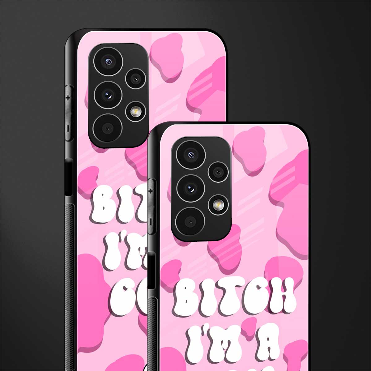 bitch i'm a cow back phone cover | glass case for samsung galaxy a13 4g
