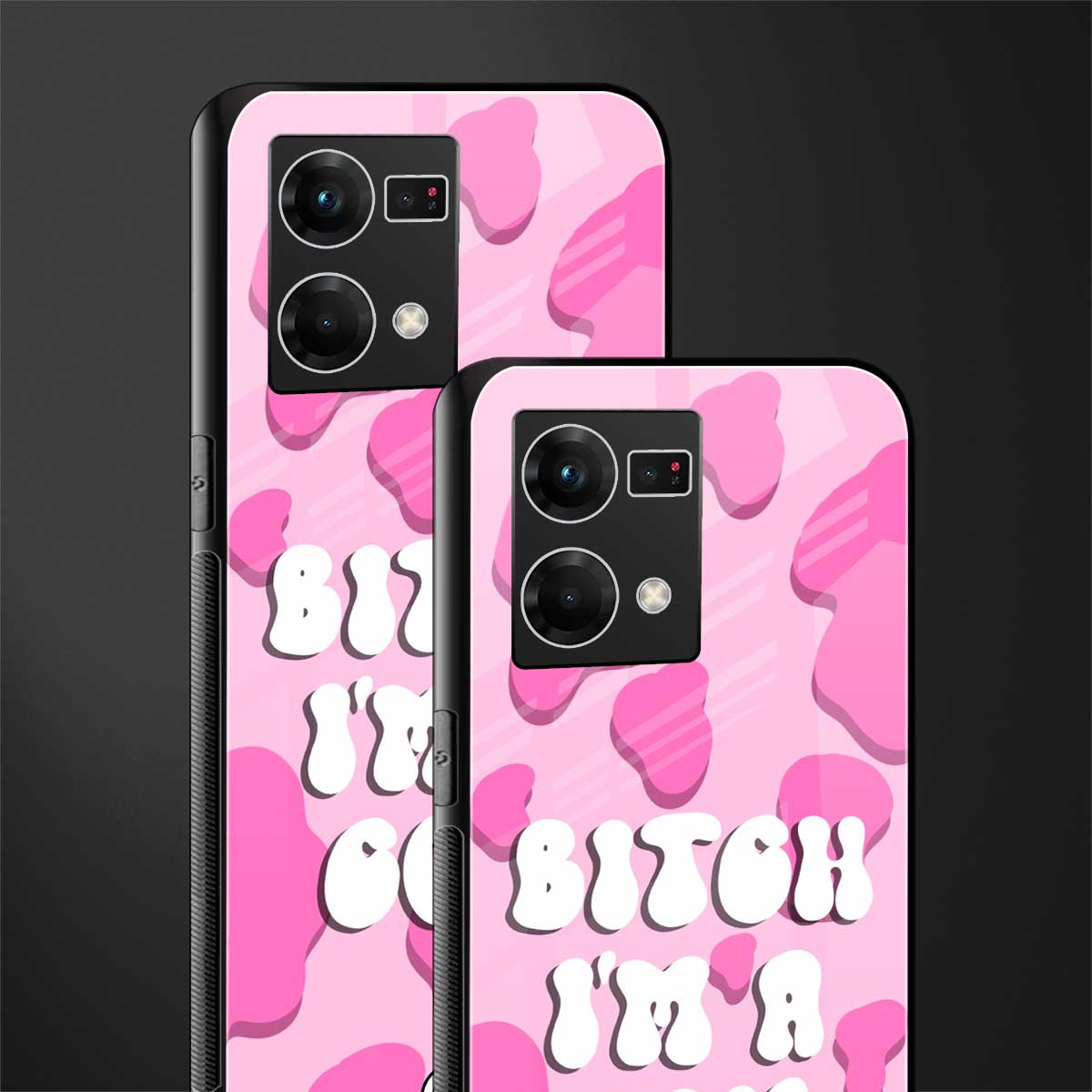 bitch i'm a cow back phone cover | glass case for oppo f21 pro 4g