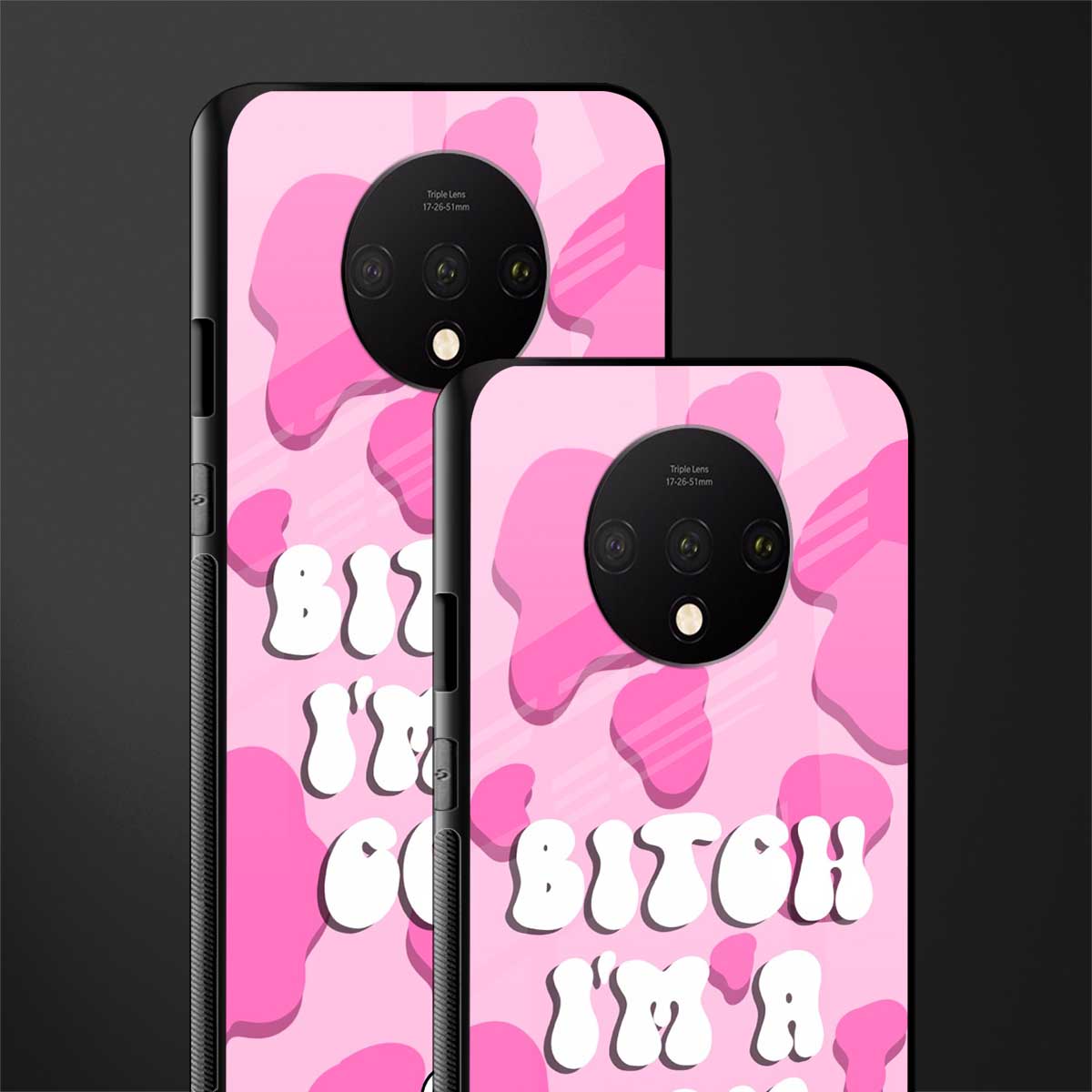 bitch i'm a cow glass case for oneplus 7t image-2
