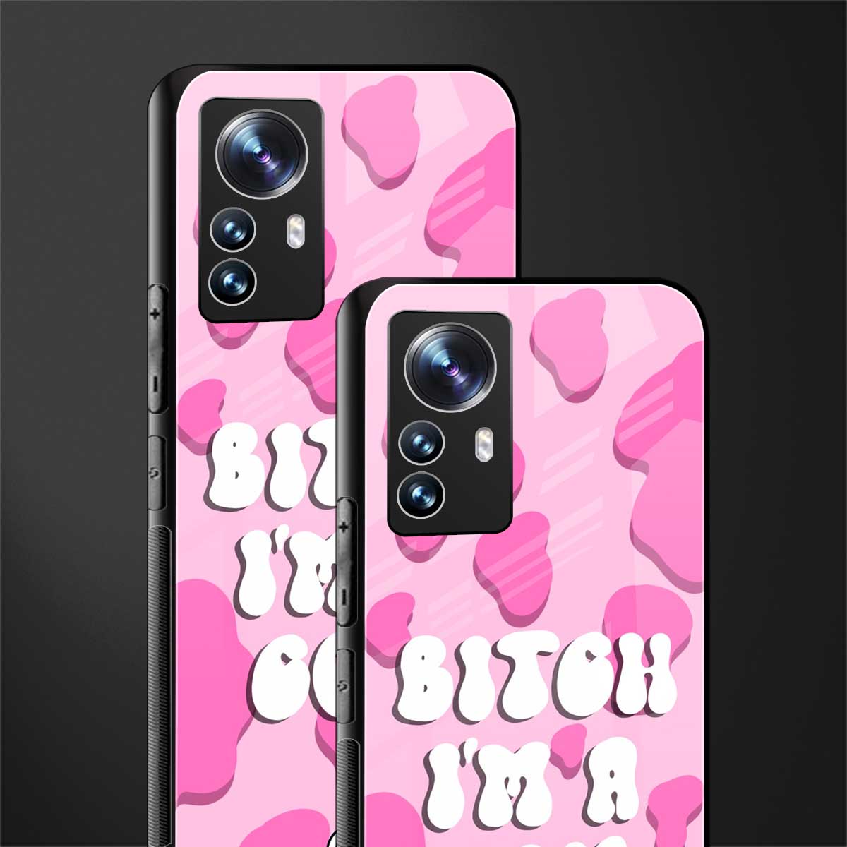 bitch i'm a cow back phone cover | glass case for xiaomi 12 pro
