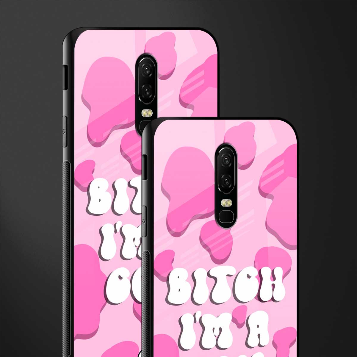 bitch i'm a cow glass case for oneplus 6 image-2