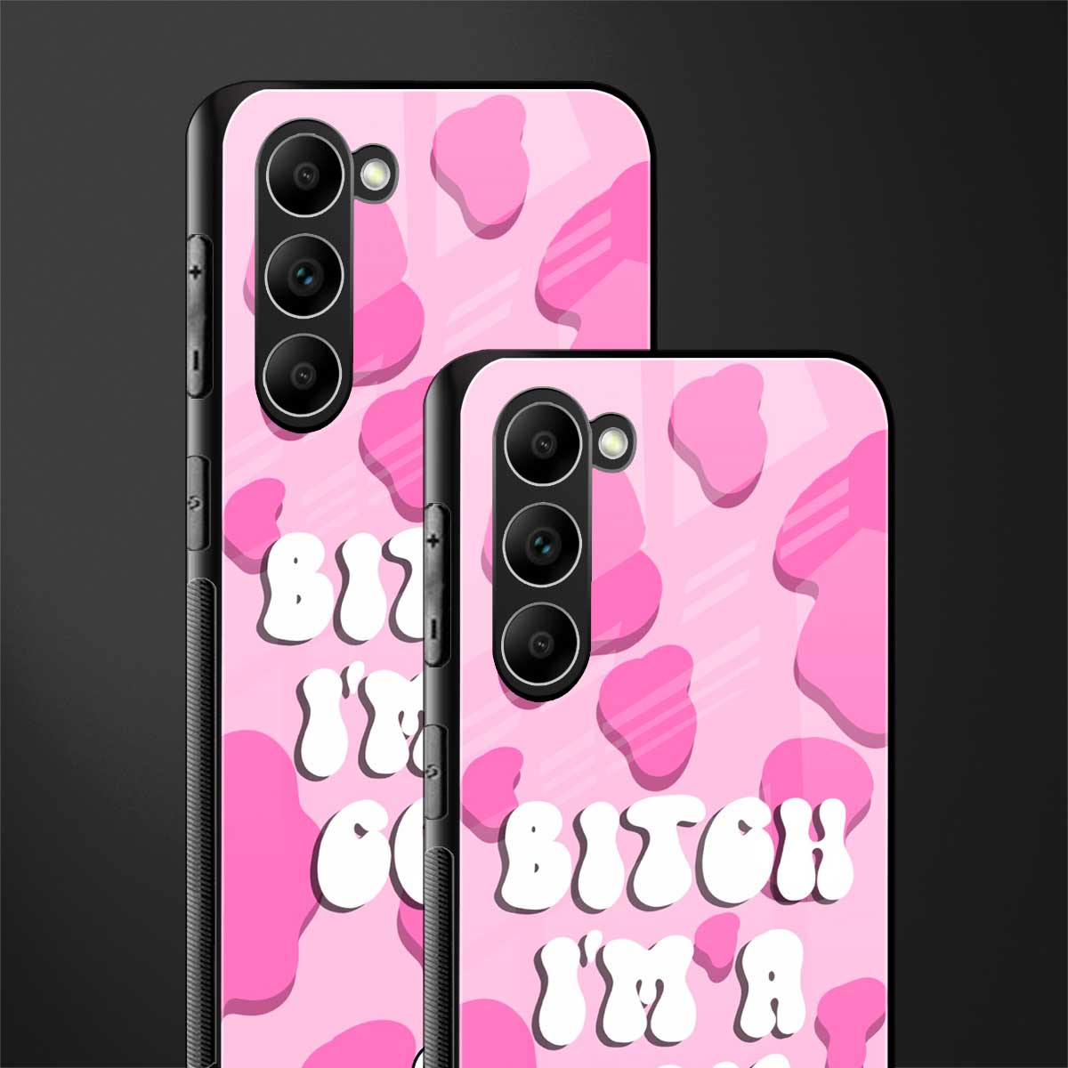 bitch i'm a cow glass case for phone case | glass case for samsung galaxy s23 plus