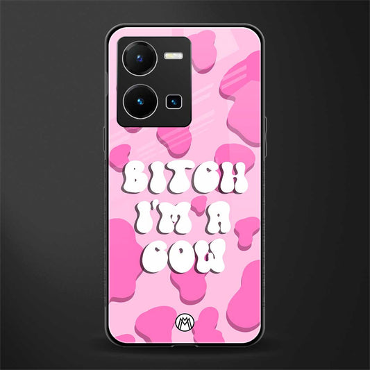 bitch i'm a cow back phone cover | glass case for vivo y35 4g