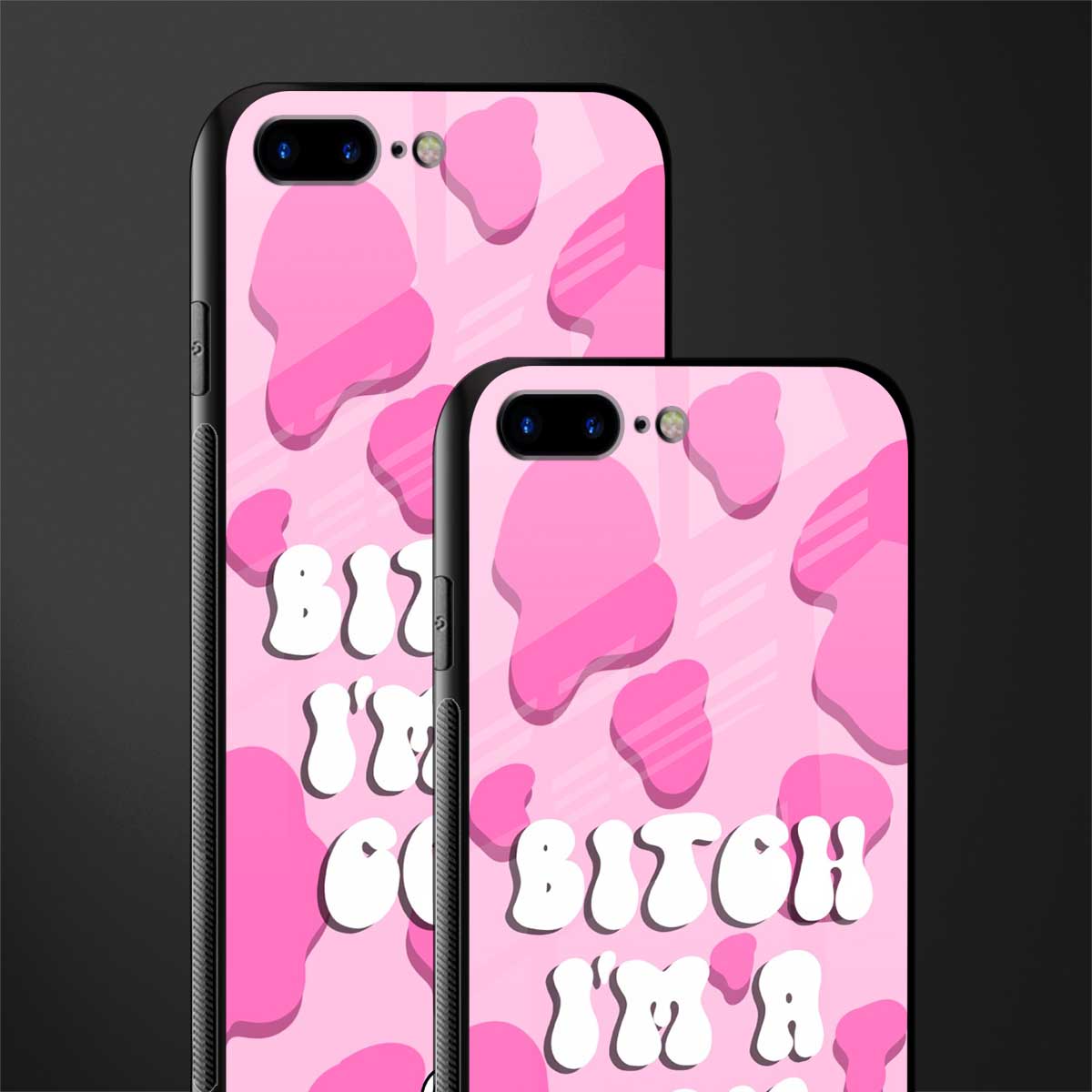 bitch i'm a cow glass case for iphone 8 plus image-2