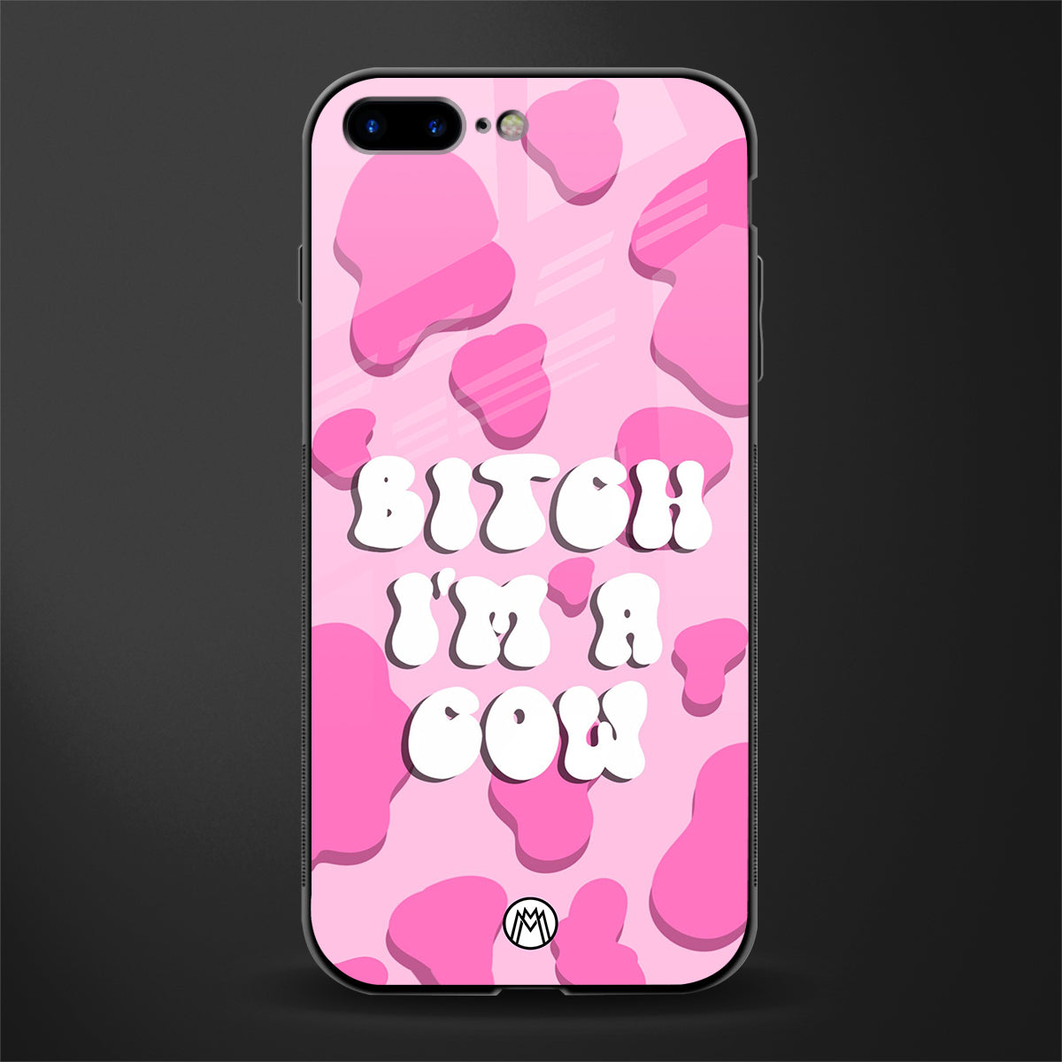 bitch i'm a cow glass case for iphone 8 plus image