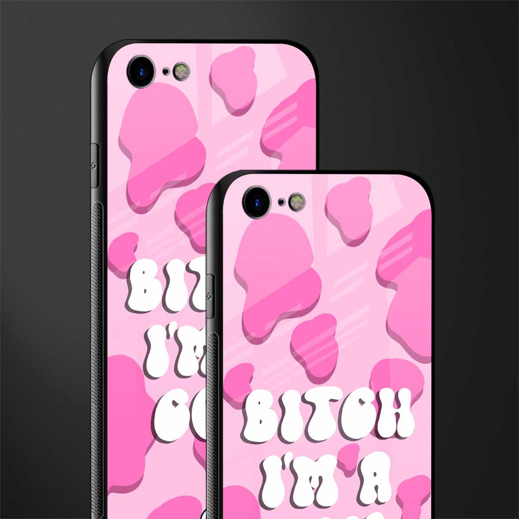 bitch i'm a cow glass case for iphone 7 image-2