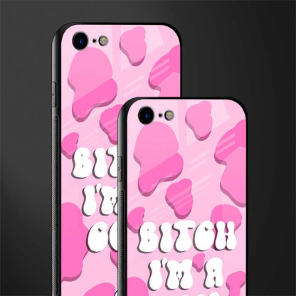 bitch i'm a cow glass case for iphone se 2020 image-2