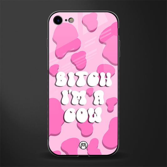 bitch i'm a cow glass case for iphone 8 image