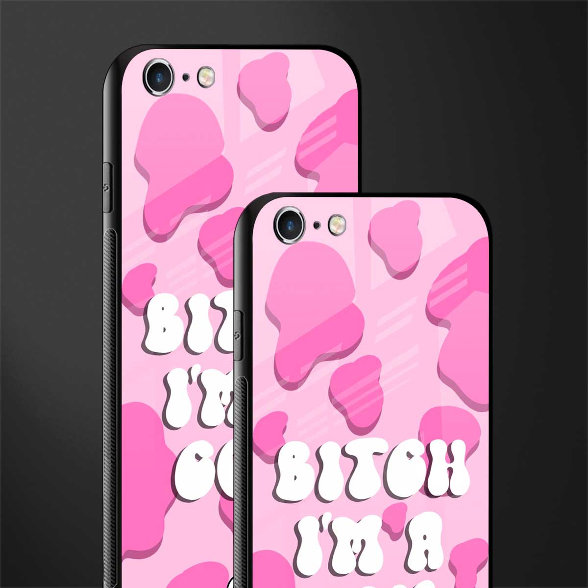 bitch i'm a cow glass case for iphone 6 image-2