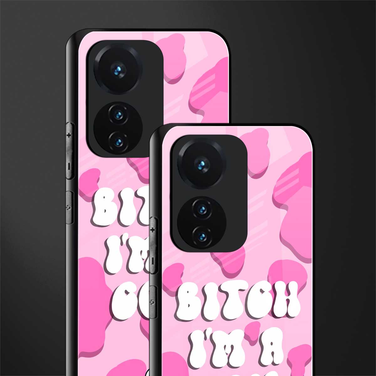 bitch i'm a cow back phone cover | glass case for vivo t1 44w 4g