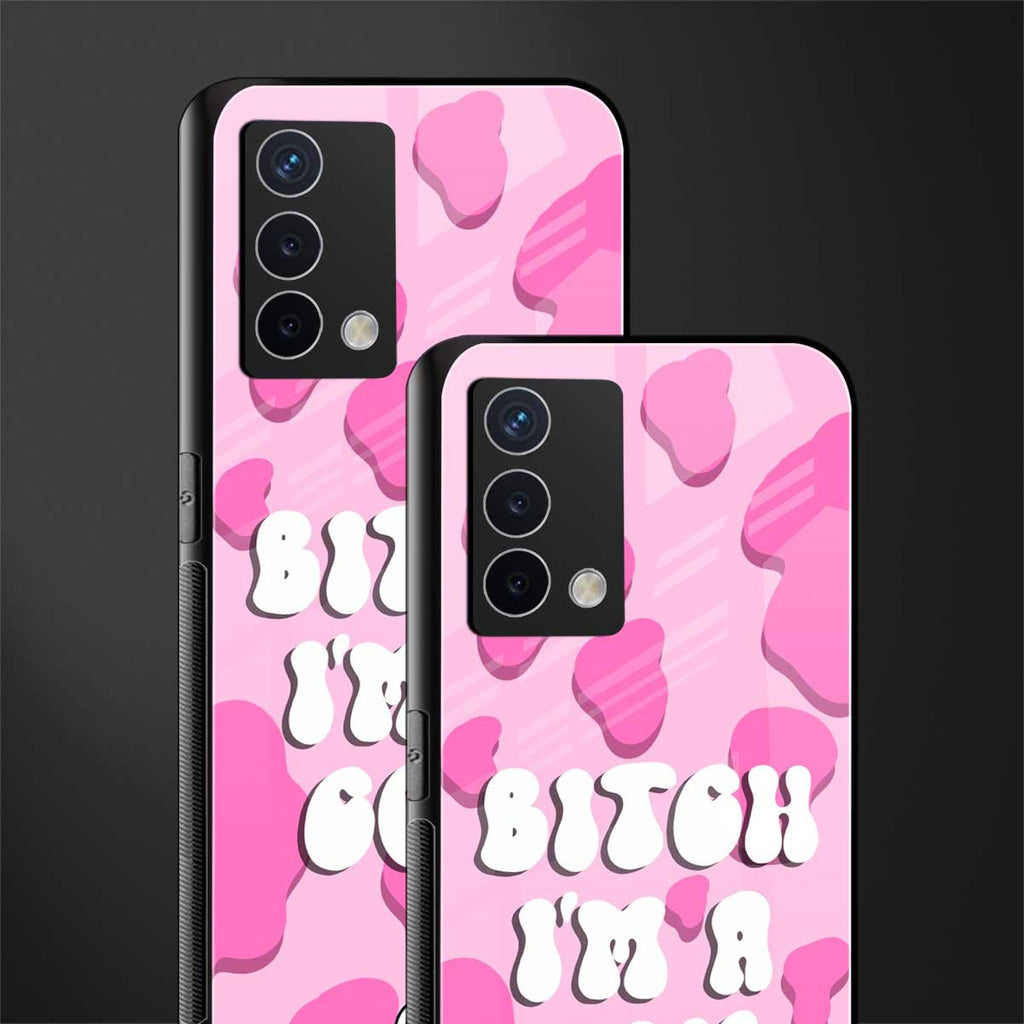 bitch i'm a cow back phone cover | glass case for oppo a74 4g