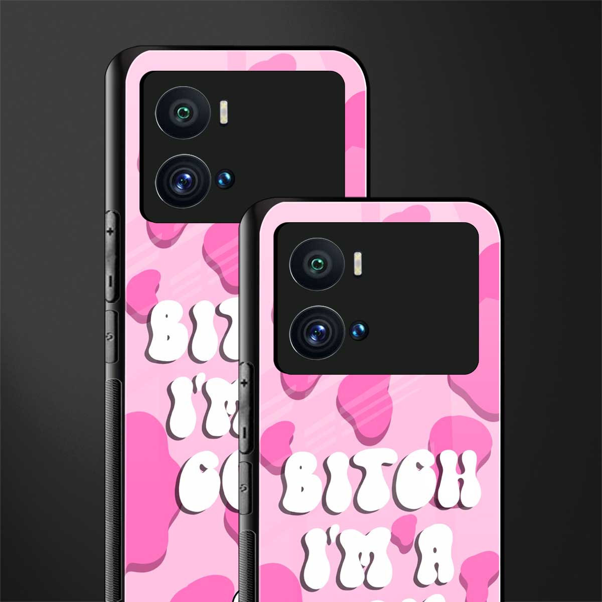 bitch i'm a cow back phone cover | glass case for iQOO 9 Pro
