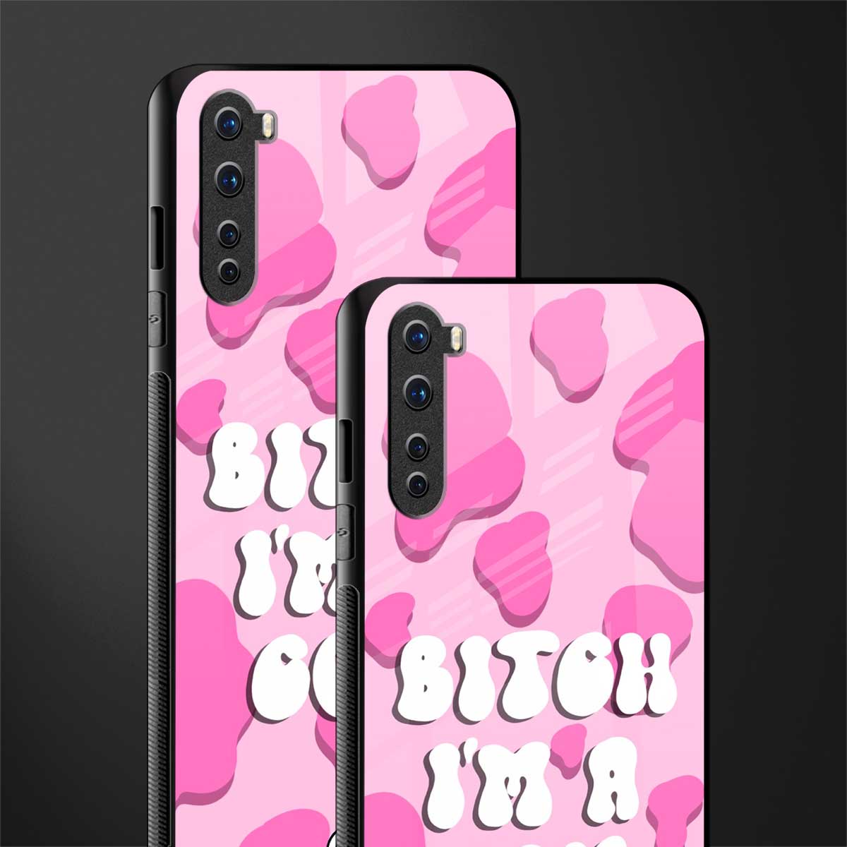 bitch i'm a cow glass case for oneplus nord ac2001 image-2