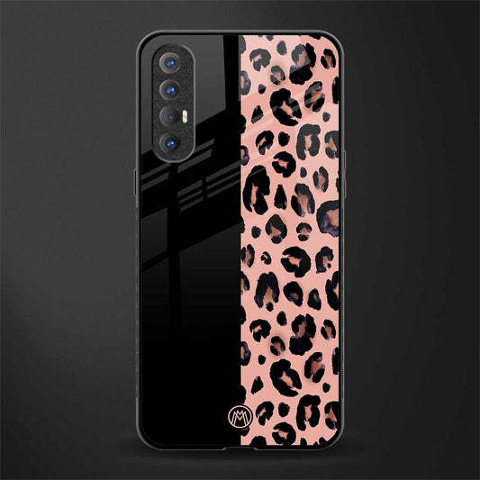 black & pink cheetah fur glass case for oppo reno 3 pro image