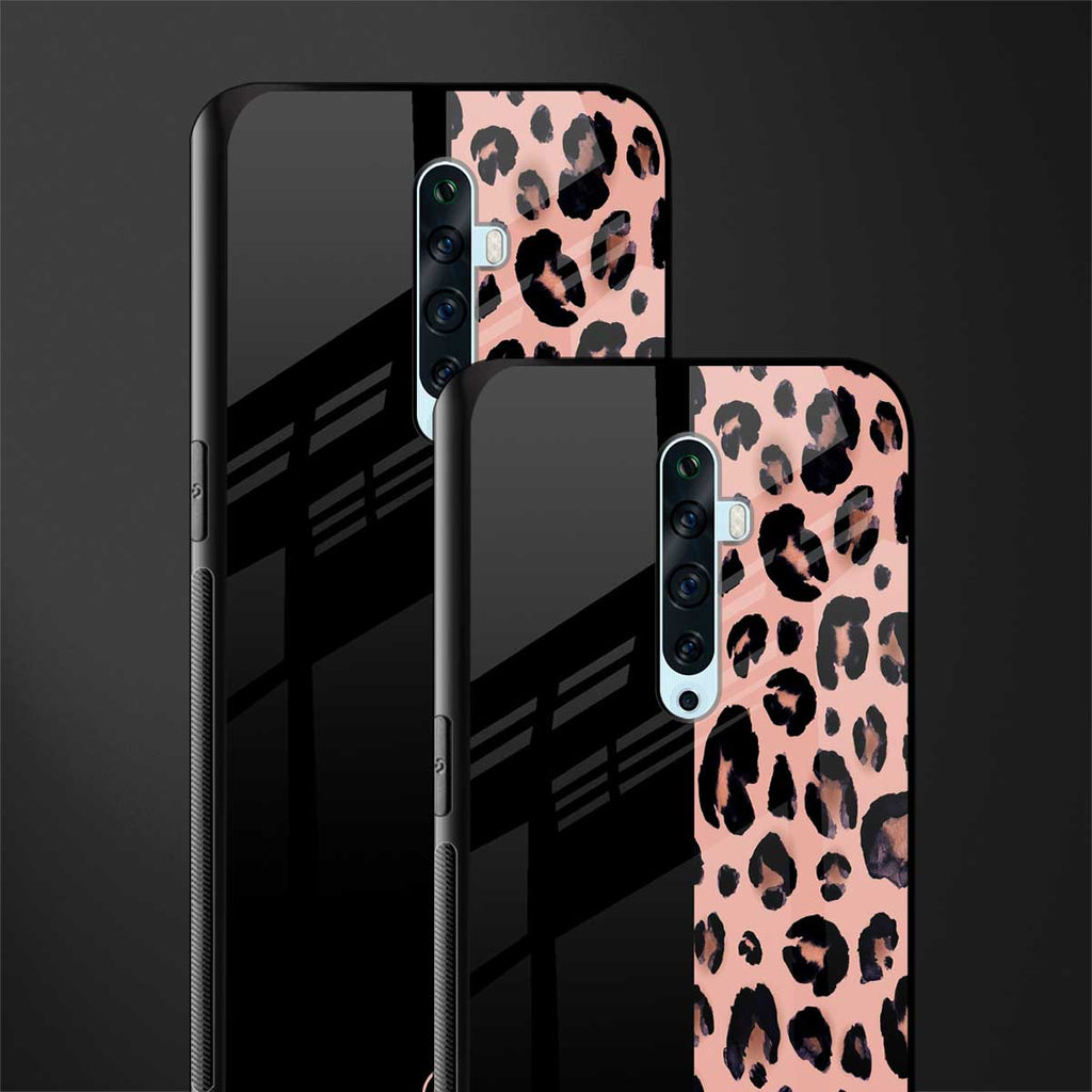 black & pink cheetah fur glass case for oppo reno 2z image-2
