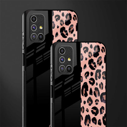 black & pink cheetah fur glass case for samsung galaxy m31s image-2