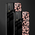 black & pink cheetah fur glass case for vivo y19 image-2