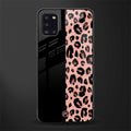 black & pink cheetah fur glass case for samsung galaxy a31 image