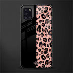 black & pink cheetah fur glass case for samsung galaxy a31 image