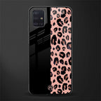 black & pink cheetah fur glass case for samsung galaxy a71 image