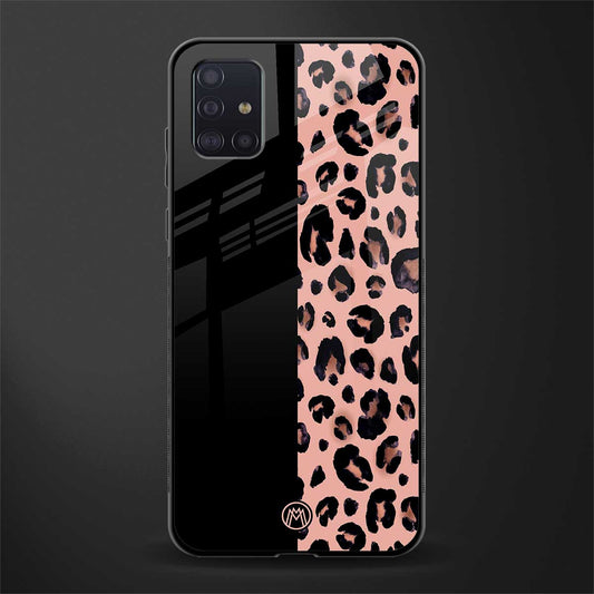 black & pink cheetah fur glass case for samsung galaxy a71 image