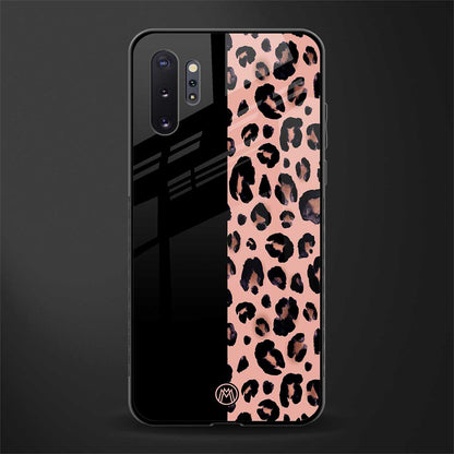 black & pink cheetah fur glass case for samsung galaxy note 10 plus image