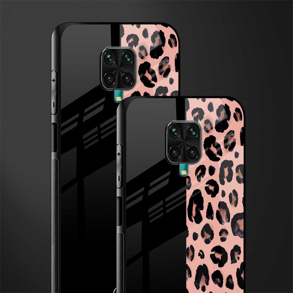 black & pink cheetah fur glass case for redmi note 9 pro image-2