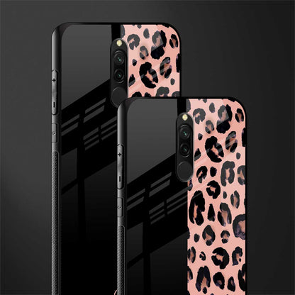 black & pink cheetah fur glass case for redmi 8 image-2