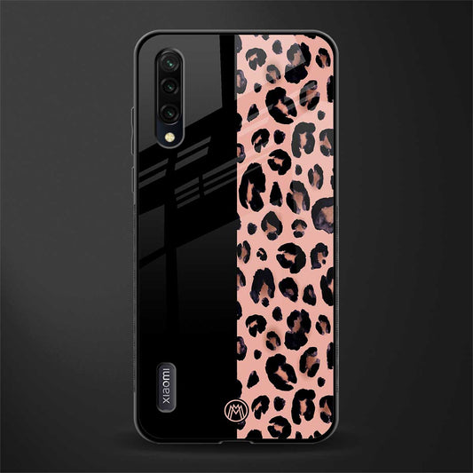 black & pink cheetah fur glass case for mi a3 redmi a3 image