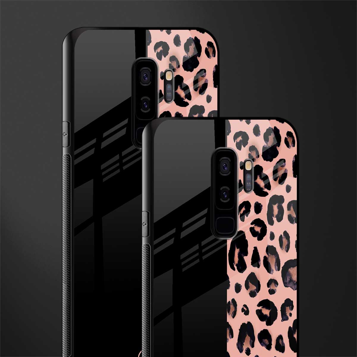 black & pink cheetah fur glass case for samsung galaxy s9 plus image-2