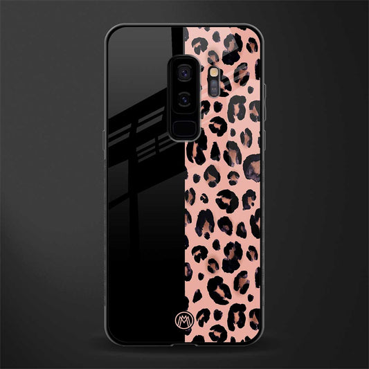 black & pink cheetah fur glass case for samsung galaxy s9 plus image