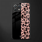 black & pink cheetah fur glass case for mi 11 lite image