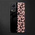 black & pink cheetah fur glass case for vivo x60 pro image