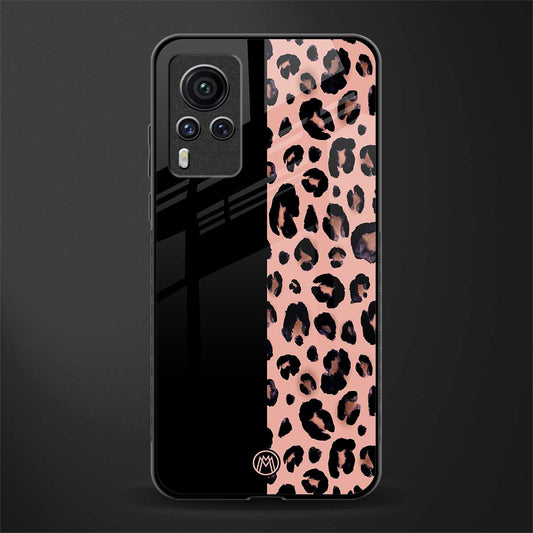 black & pink cheetah fur glass case for vivo x60 pro image